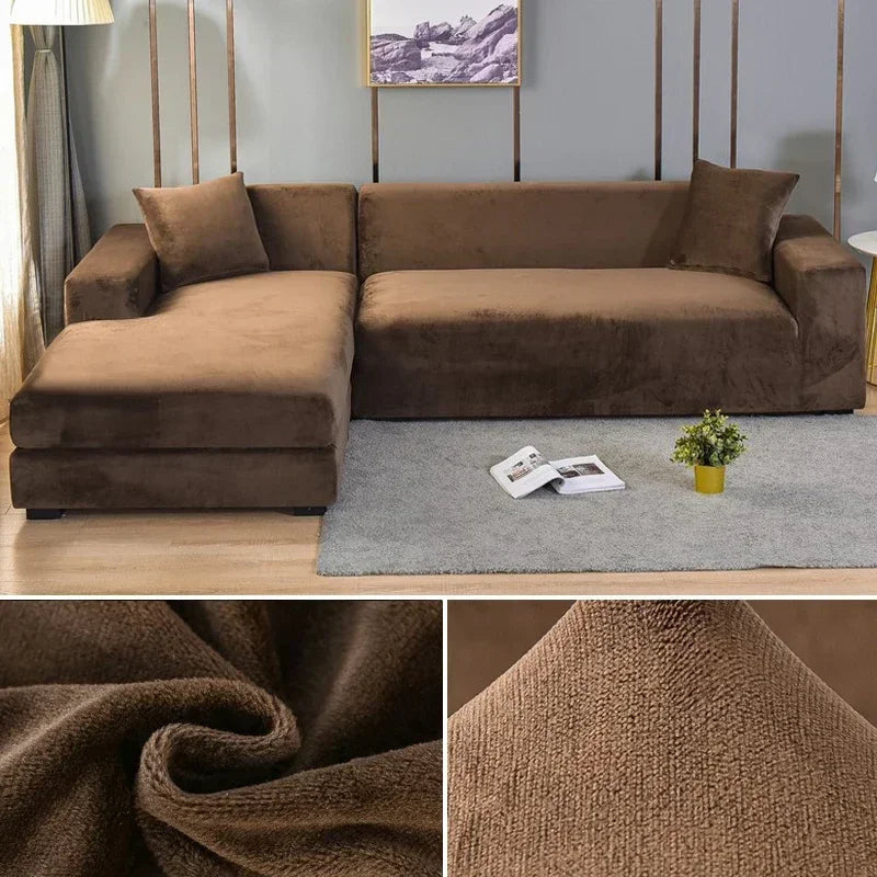 Brown Velvet Sofa Cover