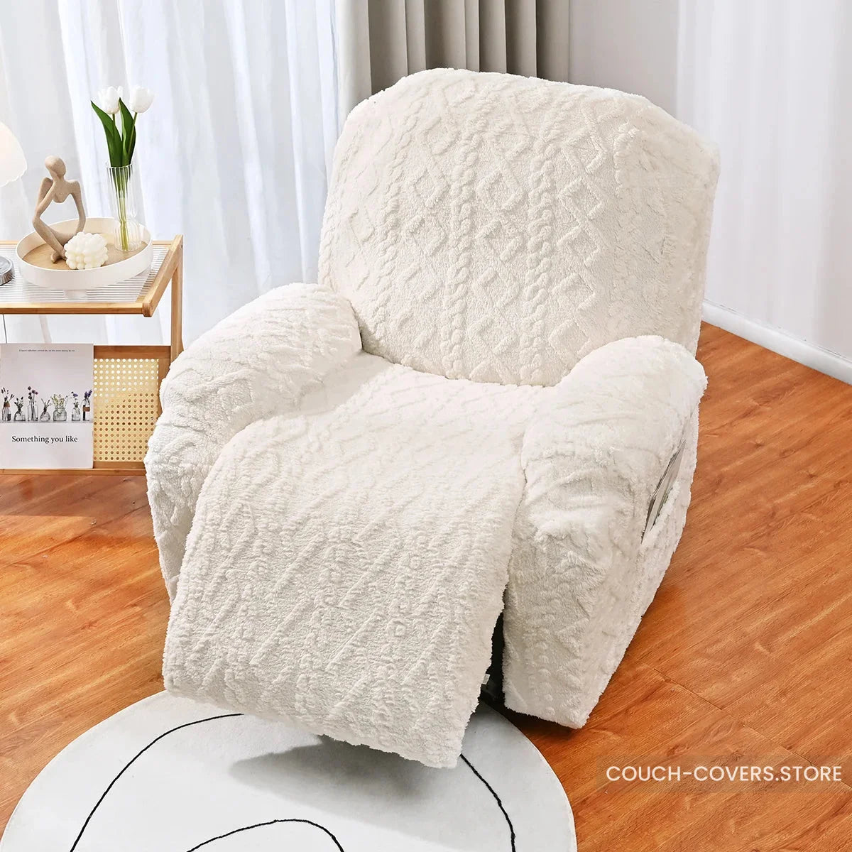 Knitted recliner chair cover