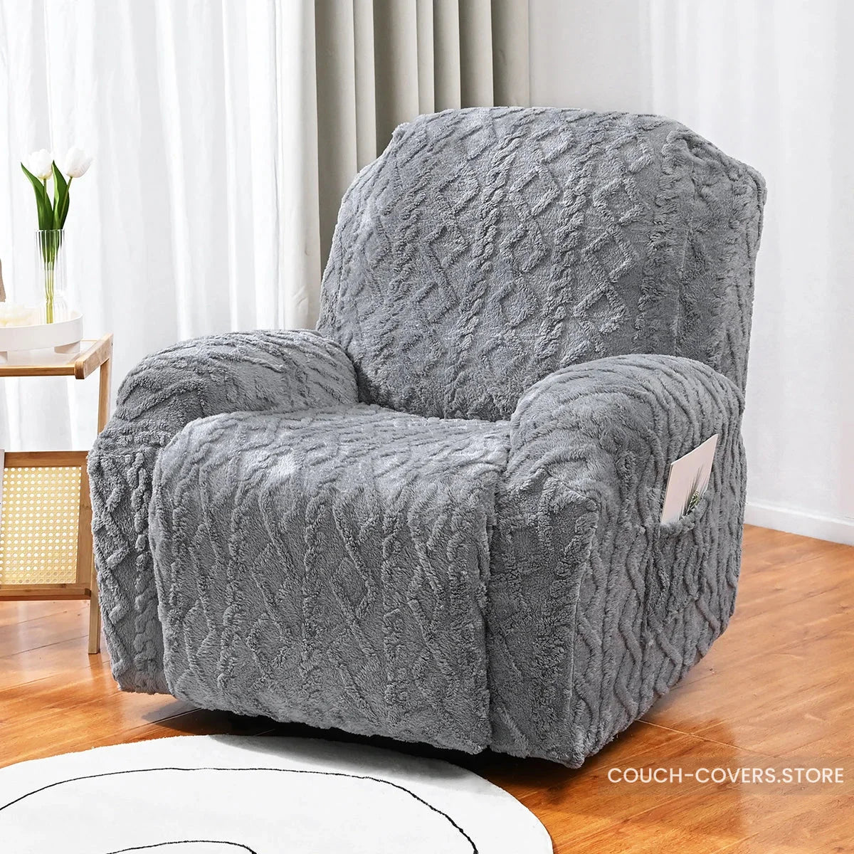 Knitted recliner chair cover