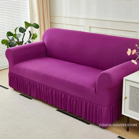 Solid Color Couch Cover With Skirt 1 seat (35-55’’ | 90-140cm) / Mauve