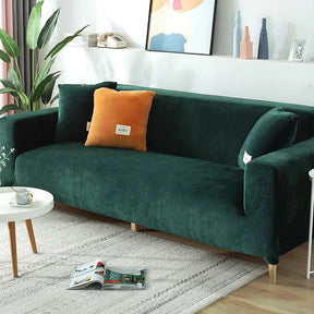 Velvet emerald couch cover