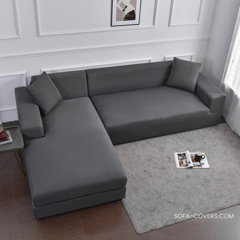 Dark grey couch cover sectional