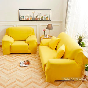 Yellow loveseat cover